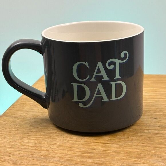 Cat Dad Stoneware Coffee Mug Charcoal Gray Parker Lane Cat Lover Gift - Picture 3 of 7